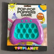 Toy Planet “Pop.Pop PoppersGame” Light Up Fidget Sensory Toy Game Purple & Teal