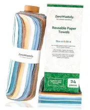 Reusable Paper Towels - Value Pack of 24 Paperless 24 Count (Pack of 1) Ocean