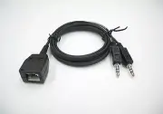 RJ9 4P4C Female To Dual 3.5mm 1/8 TRS Male Microphone Headphone Stereo Cable