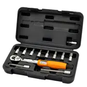 RC Q580 Bike Bicycle Torque Wrench Tool Box Set 1/4" 2-24NM with NM Lock, Orange