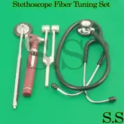 BurgundyENT Mini Otoscope+Tuning Fork+Babinski Hammer Diagnostic Examination Set