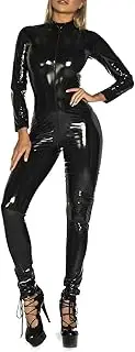 [GRRKDFQ] Women's Erotic Lingerie Sets Long Sleeve Zipper Open Crotch Jumpsuit