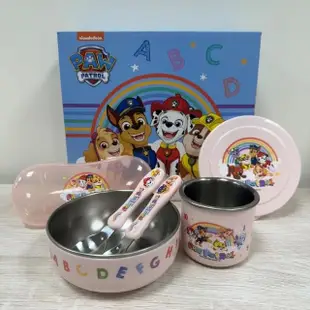 【paw patrol 汪汪隊立大功】不鏽鋼餐具4件組(兒童餐具; 杯子; 盤子;碗; 汪汪隊;兒童;不鏽鋼餐具)