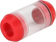 Colorful Filter, for Water Cooling Dual Internal Joint G1/4 1/4inch Thread,Adopting PETG Material,Keep The Waterway Clean (Red)
