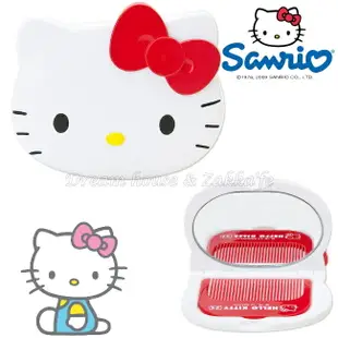 日本進口 正版 sanrio 三麗鷗 Hello Kitty 凱蒂貓 梳子/鏡子組 《 紅色蝴蝶結 》★ Zakka'fe ★