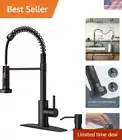 Durable Stainless Steel Kitchen Faucet with Pull Down Sprayer and Soap Holder