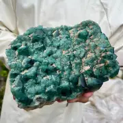 6.6lb Large NATURAL Green Cube FLUORITE Quartz Crystal Cluster Mineral Specimen