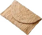 [Freie Liebe] Straw Clutch Purses for Women Summer Beach Bags Envelope Woven Clutch Handbags