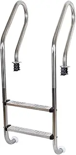 Embedded Swimming Pool Pedal Ladder,Heavy Duty Step,304 Stainless Steel Handrail,2/3 Step for Outdoor/Indoor/In-Ground Swimming Pools(2 Step)
