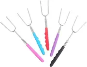 Mipcase 5Pcs Extendable Skewers for BBQ Camping Durable Stainless Steel Roasting Sticks with Storage Bag Telescoping Design for Outdoor Cooking Grilling