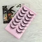 7Pairs L Curl Cat Eye Fake Lashes Full Strip Faux Mink Lashes Makeup Tools