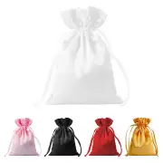 30 Pack 5x7 Inch White Satin Favor Gift Bags Jewelry Drawstring Pouch for Party