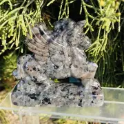 1pc Natural Yooperlite unicorn hand carved Quartz Crystal stone skull Reiki heal