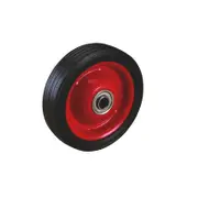 Easyroll 125mm Black Rubber Tyre with Red Metal Centre