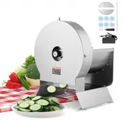 VEVOR Electric Vegetable Slicer, 0-0.5"/0-12mm Thickness Adjustable Commercial Slicer Machine, Convertible to Manual, Stainless Steel Food Cutter Slic