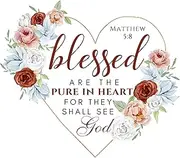 Fabric Panel 8"x8" Matthew 5:8 Scripture 100% Cotton Quilting Sewing Block SC301