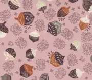 SLOW STROLL 3 yds Moda Fabric quilting fall sewing acorns pink shabby 45542-12