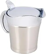 304 Stainless Steel Thermal Sauce Pot Jug Insulated Double Wall Sauce Gravy Boat Pot Serving Jug Bucket (Small 450ml)