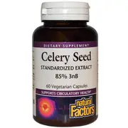 Natural Factors, Celery Seed, Standardised Extract, 60 VCaps