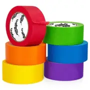 Colored Masking Tape – 6 Roll Multi Pack – 10 Yards x 1 Inch Each Colorful Cr...