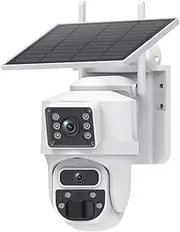 8MP 4K Solar IP Camera with Battery Outdoor HD 4MP Dual Lens WiFi IP Camara Solar Panel CCTV(8MP 4G 64GB)