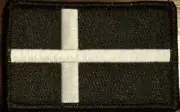 DENMARK Flag Patch W/ Hook & Loop Fastener Tactical Morale Black Version #3