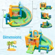 Inflatable Water Park with Slides, Climbing Wall, and Ocean Balls for Kids