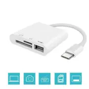 3-Port USB Type C to Card Reader Adapter SD Card Reader Hub For MacBook Pro b
