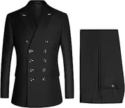 [JEShifangjiusu] 2 Pieces Solid Men's Tuxedo Slim Fit Double Breasted Suit For Evening Dinner Prom Blazer
