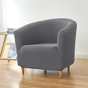 Club Chair Slipcover Barrel Chair Slipcover Burgundy Stretch Armchair Cover Sofa Cover Couch Furniture Protector for Living Room Jacquard Spandex Couch Covers
