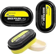 [Fmzrbnih] Shoe Shine Sponge, Multi-Purpose Shoe Polishing Sponge, Leather Colour Restaurant, Double-Sided Polish Sponge Brush, Instant Shoe Shine Sponge for Home, Business Trip, Work Area, Travel