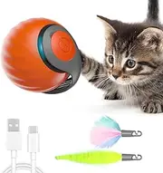 LGGbaodan Speedy Tail 2.0 Interactive Cat Toy, 2025 Smart Rolling Ball for Pets, Automatic Motion Plaything for Cats and Dogs, Self-Moving Orange Pet Play Ball.