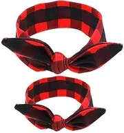 Shimmer Anna Shine Mommy and Me Matching Cotton and Spandex Stretch Headbands (Black and Red)