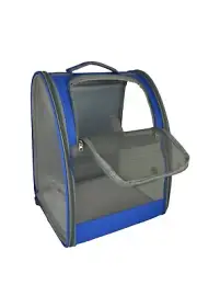 Bellas Bags Blue Mesh and Fabric Dog Backpack Animal Pet Carrier