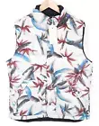 SCOTCH & SODA Men Vest L Off-White Leaf Print Reversible Quilted High Neckline