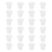 T-Shaped Silicone Rubber Hollow Plug for 7mm Hole White 24 Pieces