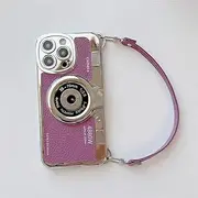 for iPhone 12 14 Pro Max 11 13 Pro Max Leather Pattern Protect Cover 3D Camera Hand Strap Couple Gift case,5,for iPhone 13Pro