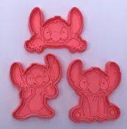 Stitch cookie cutter fondant stamps set of 3 embosser lilo & stitch cartoon