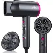 Ionic Hair Dryer 1800W | Fast-Drying Blow Dryer with Diffuser & Nozzle | Home
