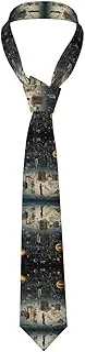 [CADREWY] Physics Print Print Soft Men Necktie Classic Tie For Weddings And Special Occasions Ties Business, Black