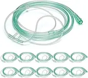 10 Pack High Flow Soft Oxygen Cannulas and 7’ Delicate Tubing with Standard Connection
