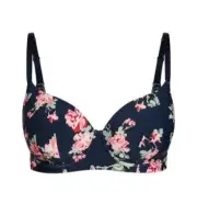CITY CHIC Bra Plus Size 16DD / 38DD Smooth & Chic T-Shirt Bra Navy Floral S