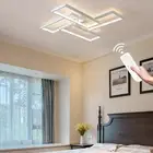 Modern LED Ceiling Light Fixture White Flush Mount Ceiling Light Dimmable 26" Be