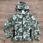 Nike Tech Fleece Camo Full Zip Sweatshirt Jacket Sz Large Boys Green Black $115
