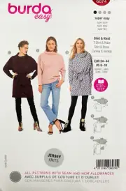 BURDA 6074 SIZES 8-18 DRESS TUNIC TOP *UC/FF