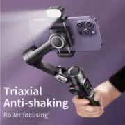 AOCHUAN 3-Axis Handheld Gimbal Stabilizer for Smartphone with Fill Light Face Re