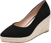 [Generic] High Heel Sandals for Women Size 6 Fisherman Shoes Female Grass Woven Wedge Heel 2022 New Spring Autumn Woven Versatile Foot High Espadrilles Compenses High Heel Sandals for Women Wide