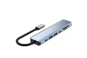 USB C Hub 7 in 1, USB C Adapter with 4K HDMI, Two USBC Ports, sliver