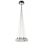 Fiorentino Champagne 10 Light Crystal & Clear Glass Pendant Light Cluster