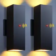 Motion Sensor Outdoor Lights 2 Pack, Dusk to Dawn Outdoor Lighting Porch Ligh...
